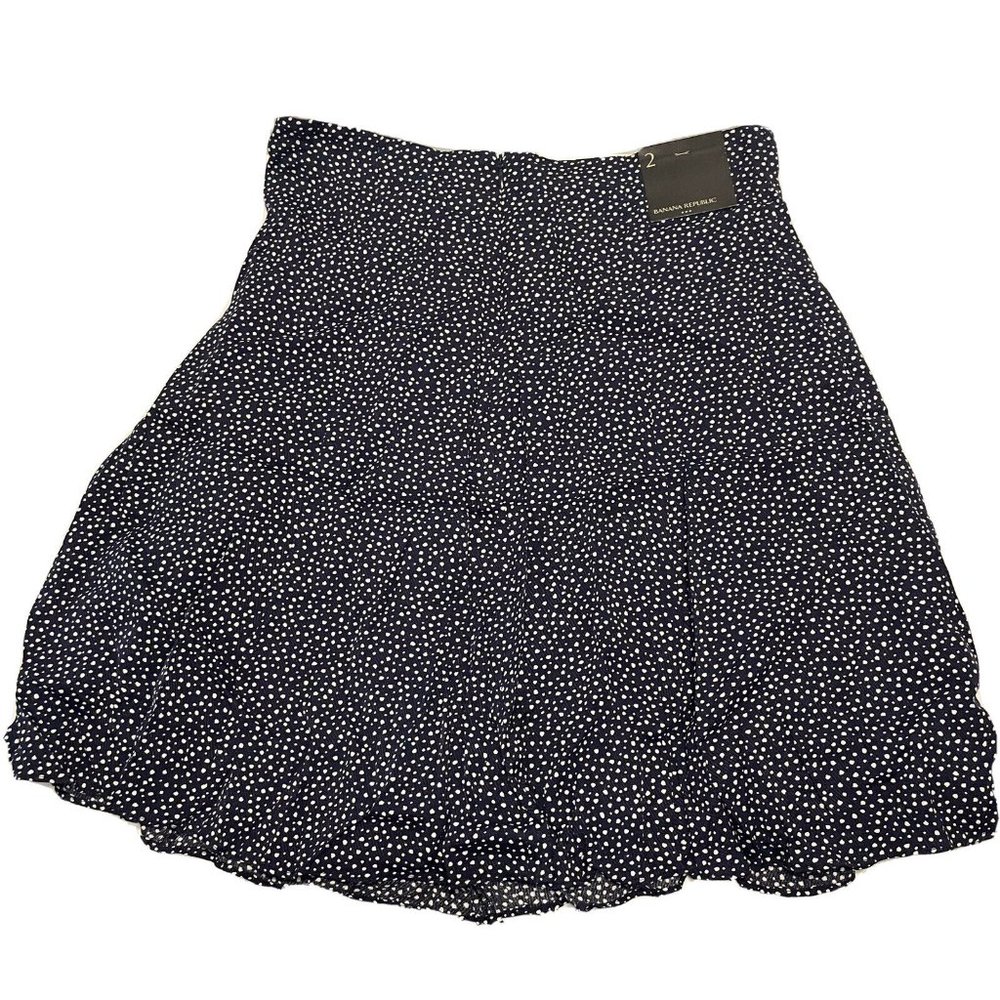 NWT Banana Republic  Woman’s Sz 2  A Line Skirt Lined Zip $60 Blue Polka Dot